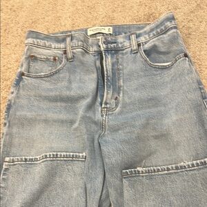 Worn once Abercrombie ankle straight high rise jeans